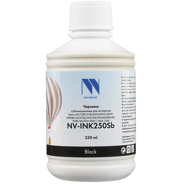 Чернила NV PRINT сублимационные NV-INK250BkSb для аппаратов Epson, Mimaki, Mutoh, Roland (250ml) Black фото 1