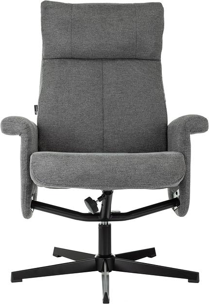 Кресло для дома Бюрократ _Baron с пуфом серый металл черный крестов. (_BARON/GREY) фото 2