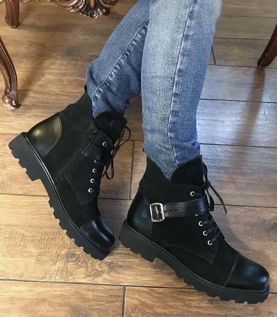 Ботильоны BuzShoes черные с ремешком ОПТ фото 9