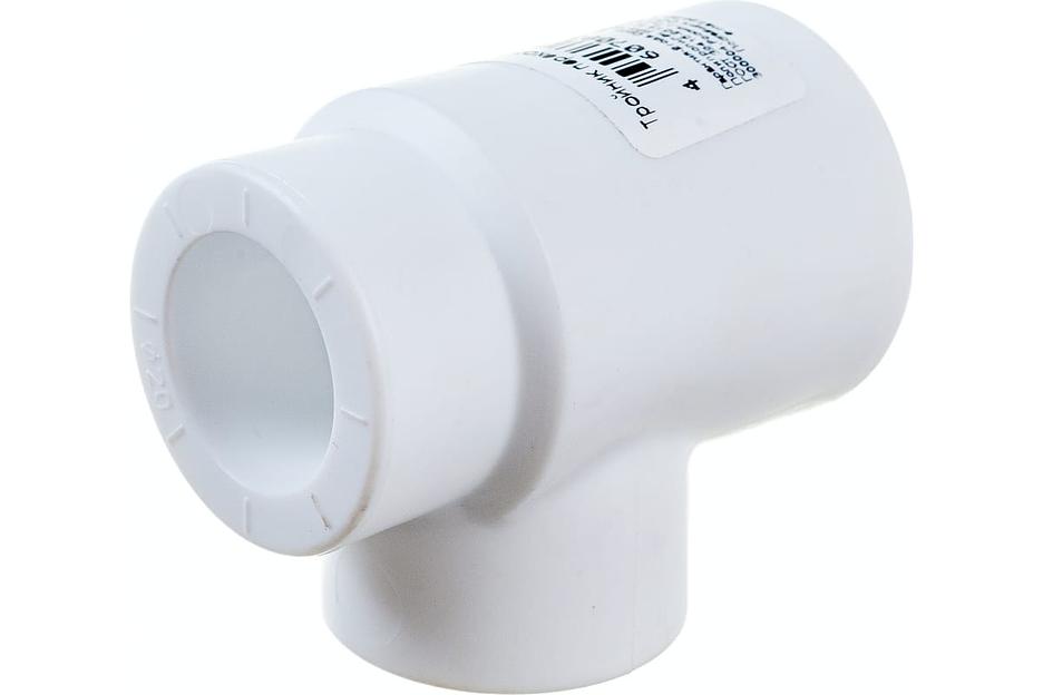 Тройник полипропиленовый PPR переходной 25х20х20мм белый фото 2