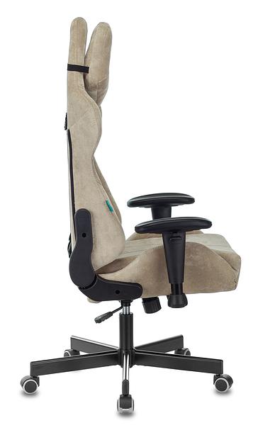 Кресло игровое Бюрократ VIKING KNIGHT Fabric песочный Light-21 с подголов. крестовина металл фото 3