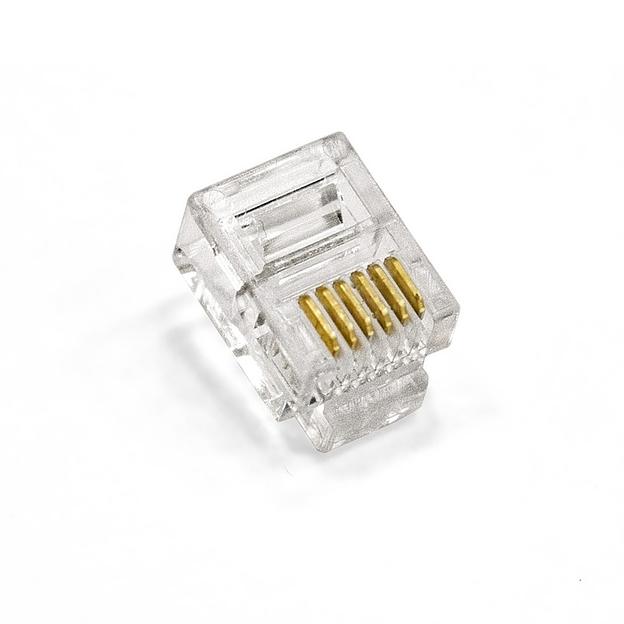 Exegate EX293763RUS Коннектор ExeGate PL12-6P6C-100 RJ-12 телефонный разъем (6P6C), золотое напыление (100шт) фото 2