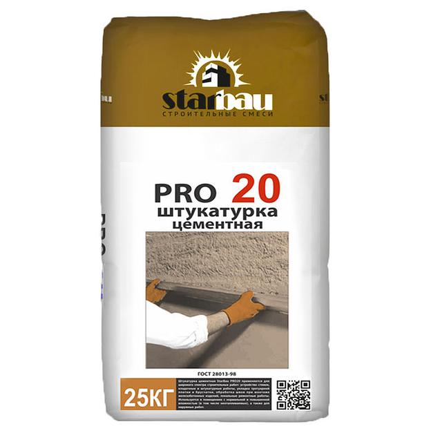 Штукатурка цементная StarBau PRO 20 25кг фото 1