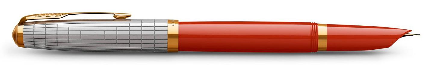 Ручка перьев. Parker 51 Premium (CW2169071) Red Rage GT F сталь нержавеющая подар.кор. фото 3