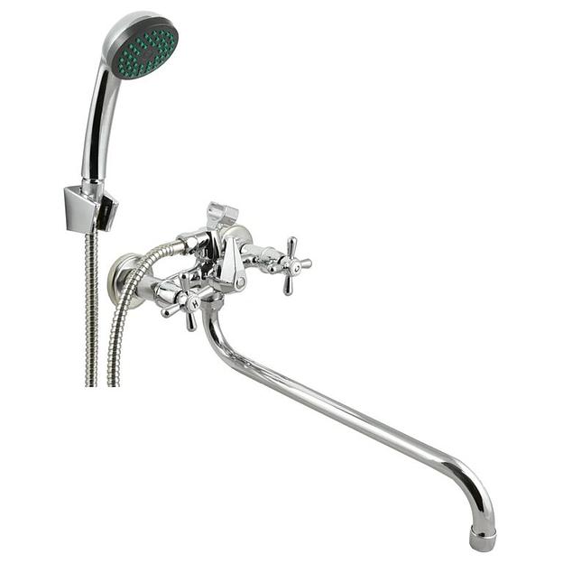 Смеситель ванно-душевой двуручный Istok life с длинным S-изливом фото 1