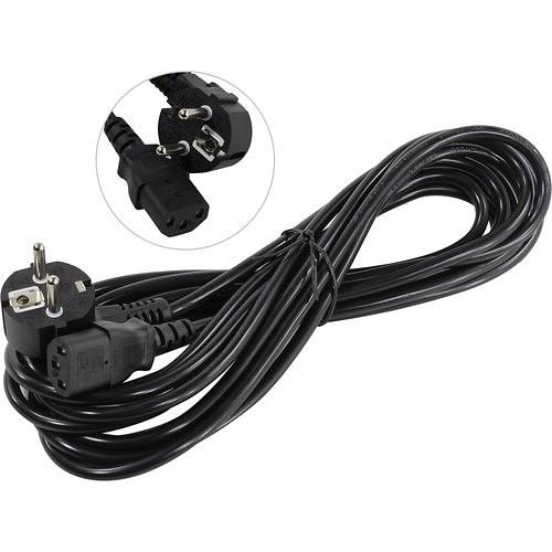 Exegate EP280665RUS Кабель питания ExeGate Power PC-5P (Евровилка угловая Schuko->С13) VDE-250V-3*0.75mm2, медь, черный, 5м. фото 1