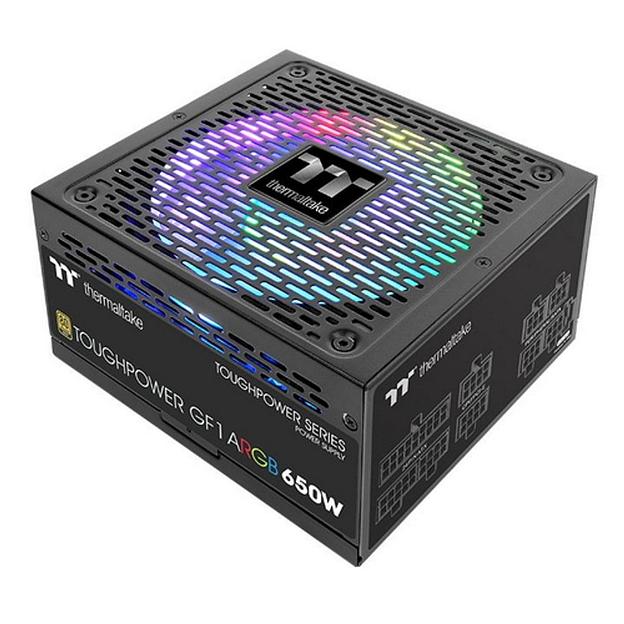 Блок питания Thermaltake ATX 650W Toughpower GF1 ARGB 80+ gold (24+4+4pin) APFC 140mm fan color LED 9xSATA Cab Manag RTL фото 1