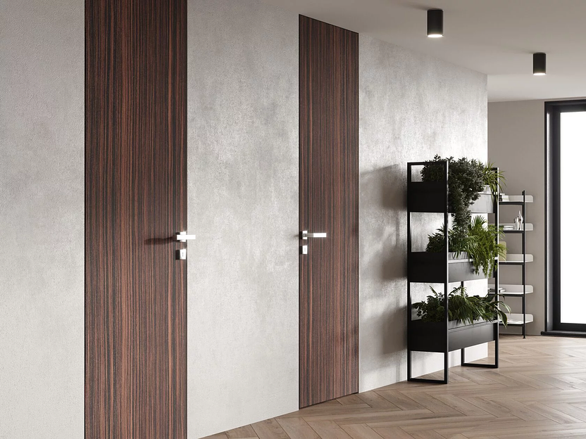 Межкомнатная дверь Invisible Palissandro (декор из шпона) на заказ фото 1