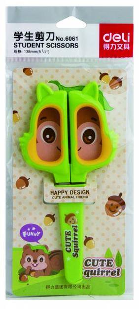 Ножницы Deli 6061 Happy Cat детские 138мм ТПЭ сталь ассорти фото 2