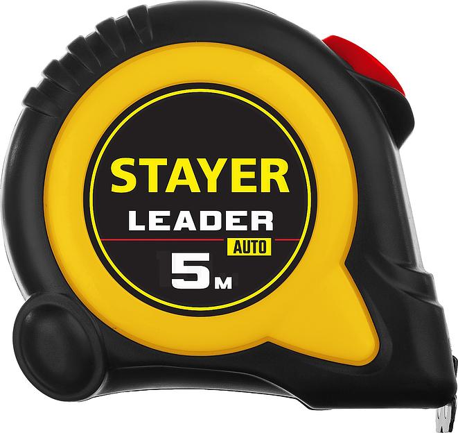 STAYER Leader, 5 м х 19 мм, рулетка с автостопом, Professional (3402-05-19) фото 2