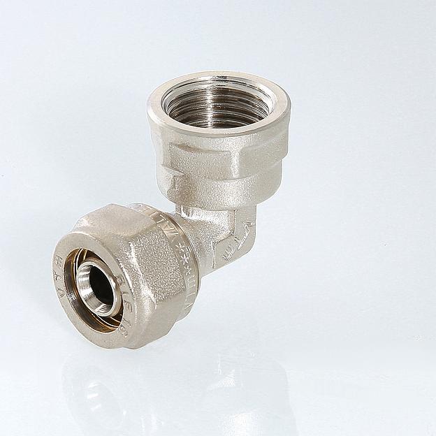 Обжимной фитинг-угольник с переходом на внутреннюю резьбу опт фото 3