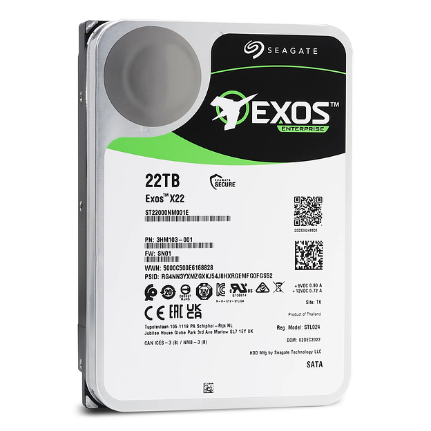 3.5" 22TB Seagate Exos X22 ST22000NM001E SATA 6Gb/s, 7200rpm, 512MB, 512e, Bulk фото 1