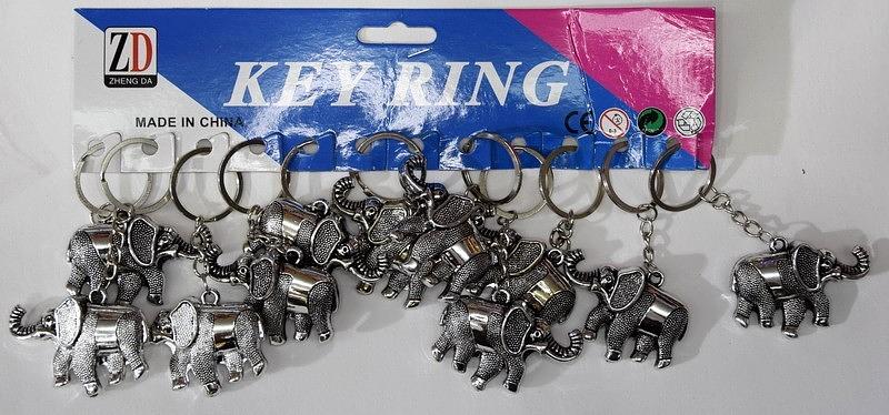 Брелок «Слоники» из металла 12 шт опт фото 1