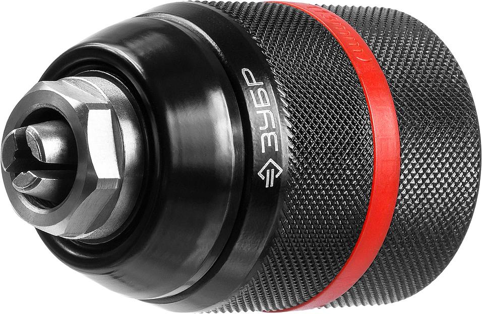 Патрон ударный цельнометаллический быстрозажимной ЗУБР "ПРОФИ" 13 мм, посадочная резьба 1/2", с фиксатором зажима сверла Д 2,0-13мм [29072-13-1/2_z02] фото 1