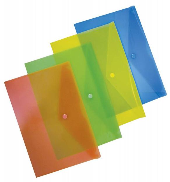 Конверт на кнопке Бюрократ -PK803ABLU A4 пластик 0.18мм синий фото 2