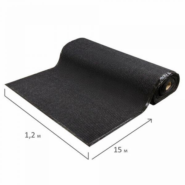 Коврик-дорожка ворсовый влаго-грязезащита LAIMA, 1,2х15 м, толщина 7 мм, черный, В РУЛОНЕ, 602883 фото 3