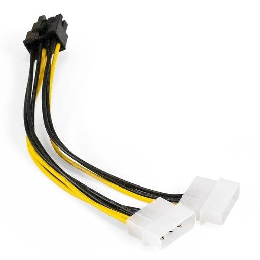Exegate EX294788RUS Переходник питания PCI-Express 8pin ExeGate EX-CC-PSU-62 (от 2х разъемов Molex (IDE) блока питания, 0,15м) фото 1