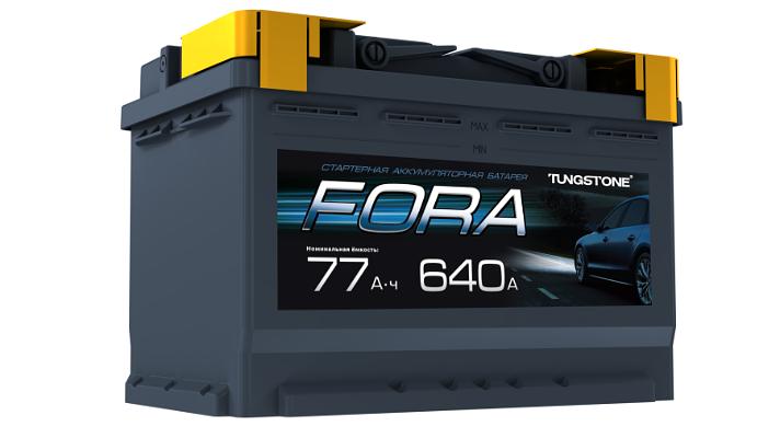 Аккумулятор FORA 77 А/Ч, прямой полярности, конус ОПТ фото 2