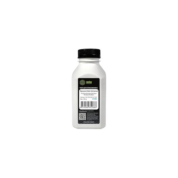 Тонер Cactus CS-TKYCU2C-LT-100, для Kyocera Color Universal TK-52xx/TK-54xx/TK-83xx/TK-85xx/TK-88xx, голубой, 100грамм, флакон фото 1