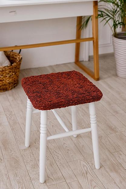 Чехол на табурет Чехлы&Пледы «Виктория» терракотовый (2 шт) ОПТ фото 1