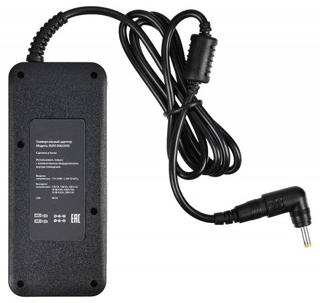 Блок питания Buro BUM-0065A90 автоматический 90W 12V-20V 11-connectors 5A 1xUSB 2.1A от бытовой электросети LСD индикатор фото 2