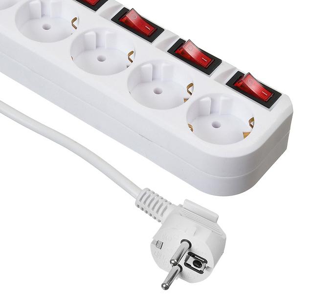 Сетевой фильтр Buro 500SH-3-SW-W 3м (5 розеток) белый (коробка) фото 3