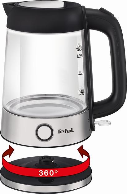 Чайник электрический Tefal KI750D30 1.7л. 2400Вт серебристый (корпус: стекло) фото 5