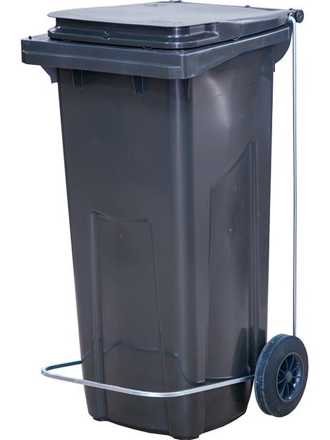 Мусорный контейнер п/э 120л. с педальным приводом П-образным серый фото 1