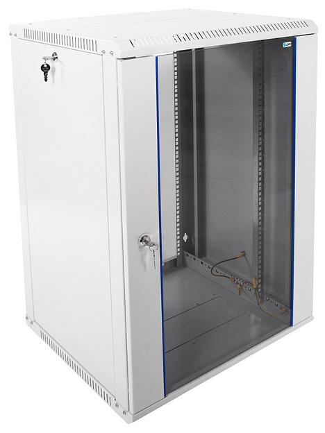 Шкаф коммутационный ЦМО ШРН-ЭКОНОМ (ШРН-Э-18.500-9005) настенный 18U 600x520мм пер.дв.стекл 75кг черный 470мм фото 1