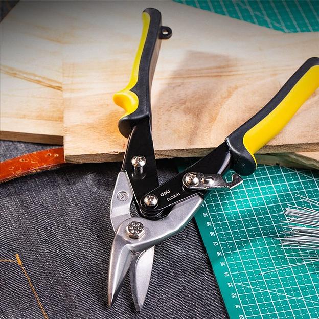 Режущий инструмент (пилы, ножовки, ножи, ножницы) Deli Ножницы по металлу (левый рез) Deli DL20031 250мм, режущая кромка CrV, двухкомпонентная ручка фото 4