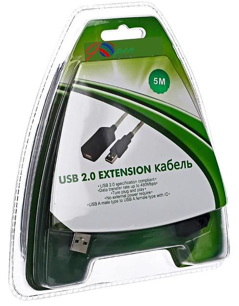 Aopen/Qust Кабель-адаптер USB2.0-repeater, удлинительный активный Af> 5м (ACU823-5M) [6938510851314] фото 4