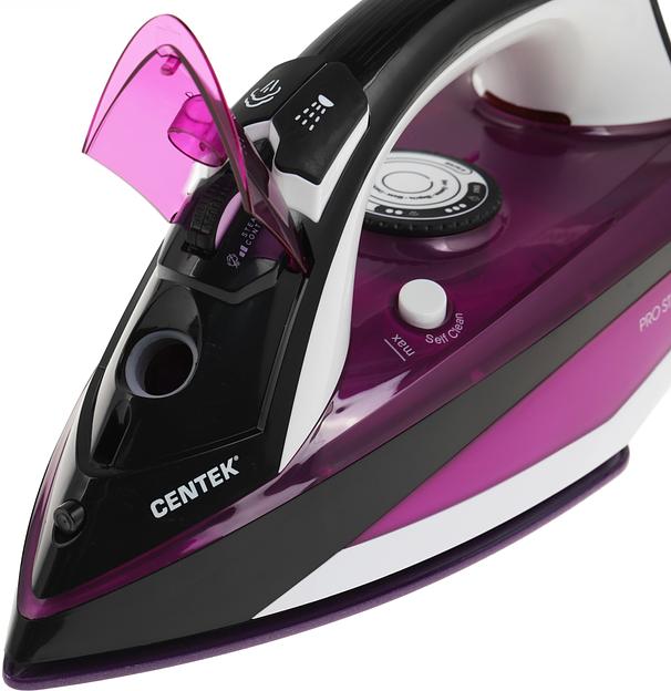 Утюг Centek CT-2344 VIOLET 2400Вт, керамическая подошва, мощный паровой удар, самоочистка, 330мл фото 6