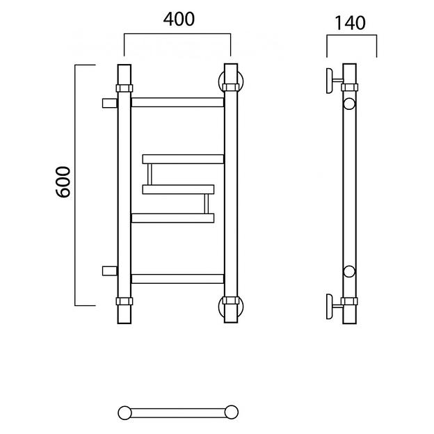 Полотенцесушитель водяной Роснерж Нео 2 L109001 60x40 с боковым подключением 320 фото 2