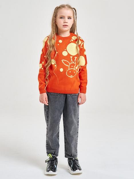 Джемпер «Жирафик» терракотовый, для девочек ОПТ фото 5