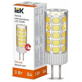 Iek LLE-CORN-3-012-30-G4 Лампа LED CORN капсула 3Вт 12В 3000К керамика G4 фото 1