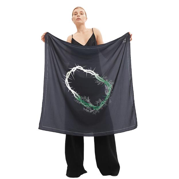 Женский платок «Терновый венок» искусственный шёлк Армани 55×55 см фото 10