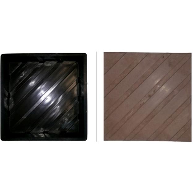 Форма для тротуарной тактильной плитки «Диагональные рифы» 300х300х50 мм фото 1