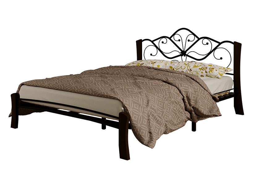 Кровать «Венера 4 Лайт» чёрный/махагон (тёмно-коричневый) фото 1