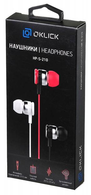 Наушники вкладыши Оклик HP-S-210 1.2м красный проводные в ушной раковине (D1-1) фото 5