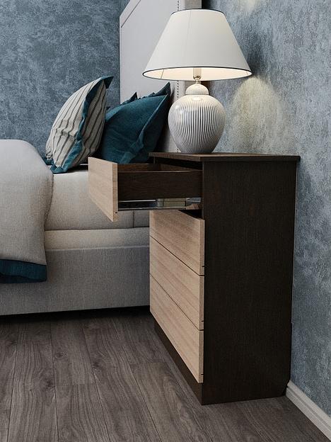 Комод Wood&Stone «Малави» венге линум, ясень шимо светлый 77.8×32.2×79.4 см фото 4