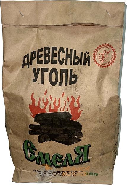 Уголь древесный 15 л Емеля фото 1