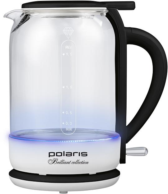 Чайник электрический Polaris PWK 1753CGL 1.5л. 1950Вт белый/черный (корпус: пластик/стекло) фото 1