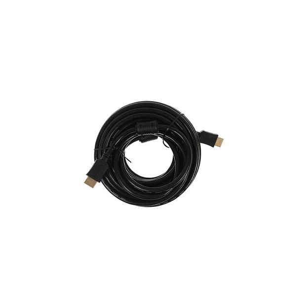 Кабель аудио-видео Buro BU-HDMI-v1.4-10M-FF, HDMI (m) - HDMI (m), ver 1.4, медный, 10м, GOLD, ф/фильтр, черный фото 1