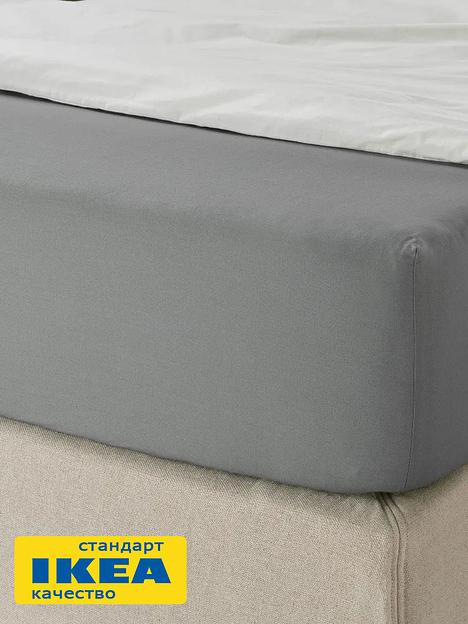 Простыня на резинке УЛЬВИДОРО (ИКЕА УЛЛЬВИДЕ) 160x200, серый, поплин KL-30336954 фото 4