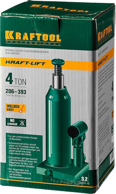 KRAFTOOL KRAFT-LIFT, 4 т, 194 - 372 мм, бутылочный гидравлический домкрат (43462-4) фото 10