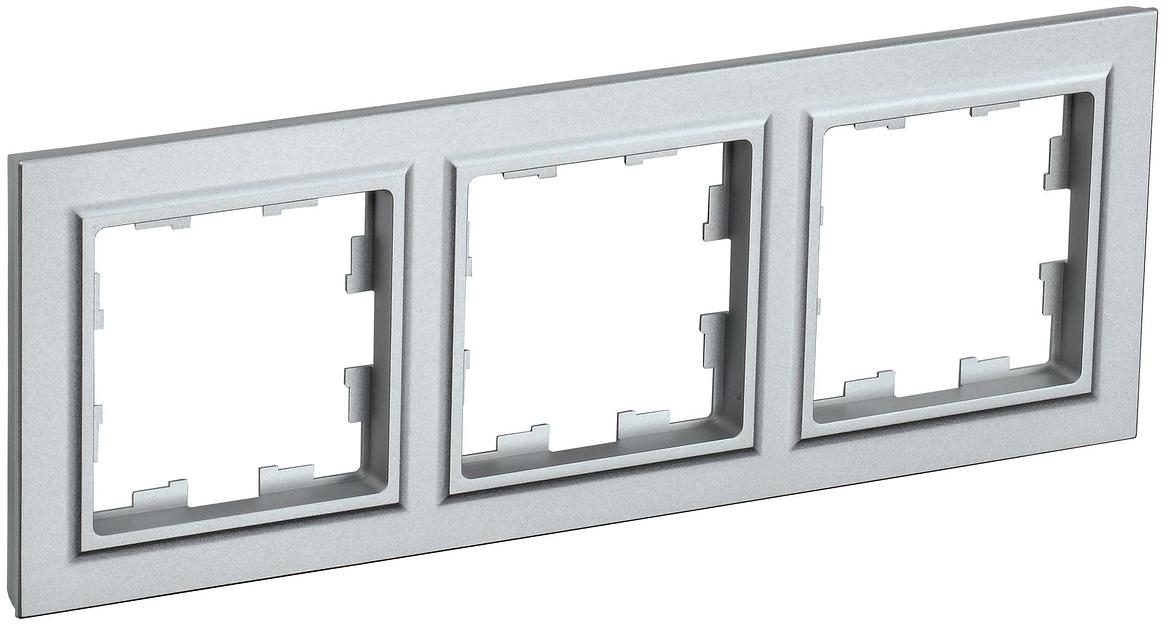 IEK BR-M32-K47 BRITE Рамка 3-мест. РУ-3-БрА алюм. фото 1