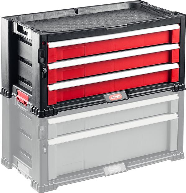 KETER DRAWER-3, 562 х 289 х 262 мм, (22″), ящик с 3 выдвижными полками (38381-3) фото 5