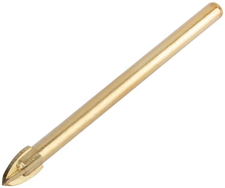 Сверло по кафелю и стеклу, 4 режущие кромки, титановое покрытие 6х60 мм фото 2