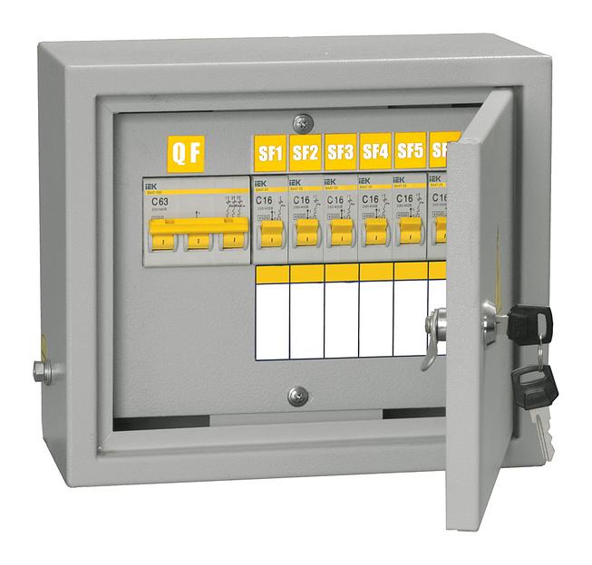 Щит распределительный IEK MSM10-3N-06-31 ОЩВ-3-63-6-0 36 УХЛ4 навесной 310мм 120мм 265мм 63A 6мод. металл IP31 серый 1мм (упак.:1шт) фото 1