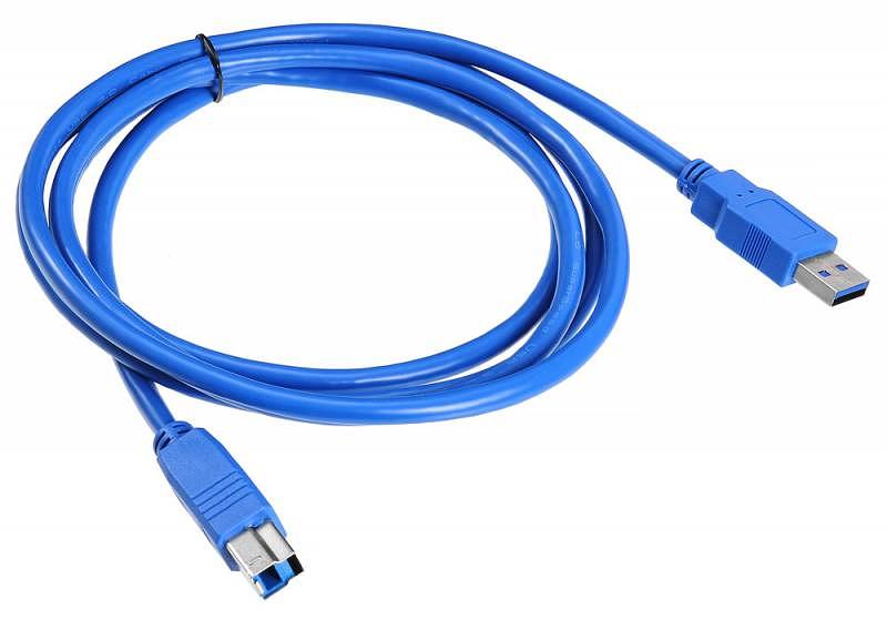 Кабель Buro USB3.0-AM/BM USB A(m) USB B(m) 1.8м синий фото 1